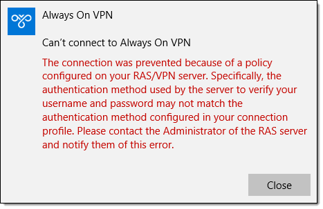 Troubleshooting Always On VPN Errors 691 And 812 | Richard M. Hicks ...